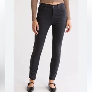 MADEWELL 10 INCH HI RISE Skinny Black Wash Jean Denim Festival Mom SZ 26 Concert